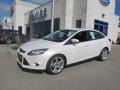 2012 White Platinum Tricoat Metallic Ford Focus Titanium Sedan  photo #1