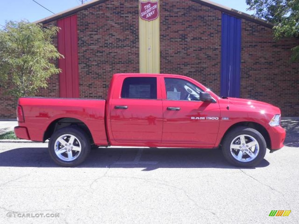 2012 Ram 1500 Express Crew Cab 4x4 - Flame Red / Dark Slate Gray/Medium Graystone photo #2