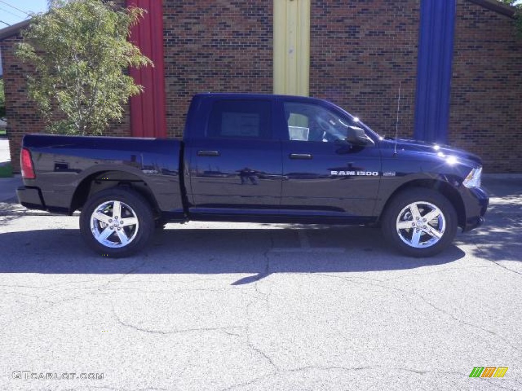 2012 Ram 1500 Express Crew Cab 4x4 - True Blue Pearl / Dark Slate Gray/Medium Graystone photo #2