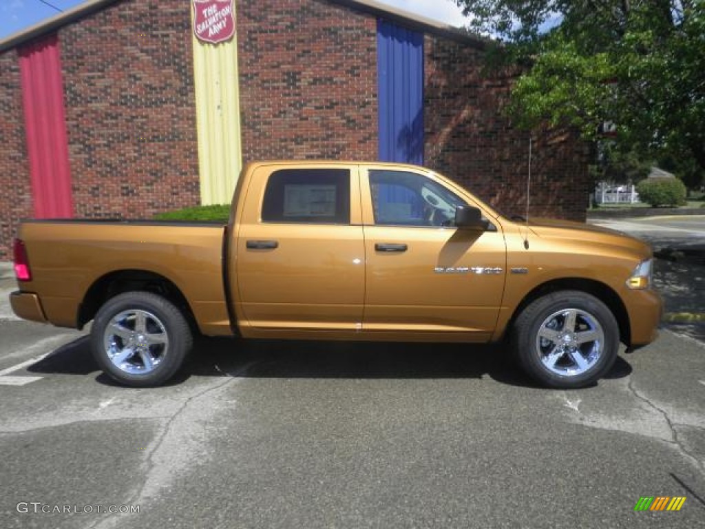 2012 Ram 1500 Express Crew Cab 4x4 - Tequila Sunrise Pearl / Dark Slate Gray/Medium Graystone photo #2