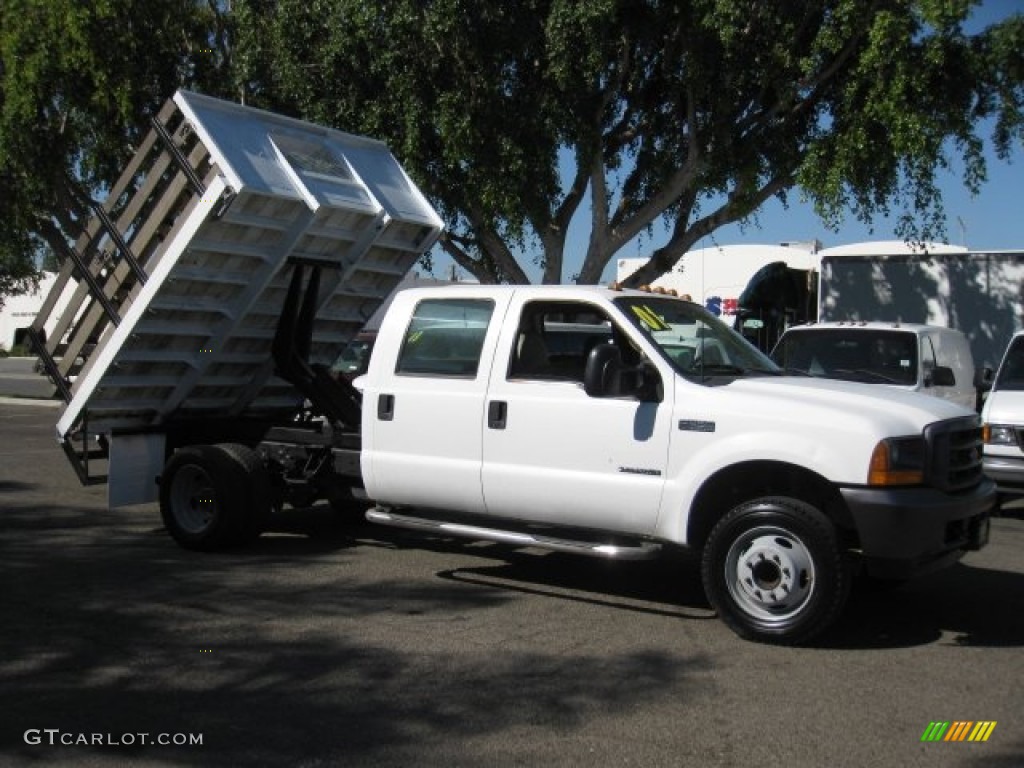Oxford White 2001 Ford F450 Super Duty XL Crew Cab Dump Truck Exterior Photo #72292654
