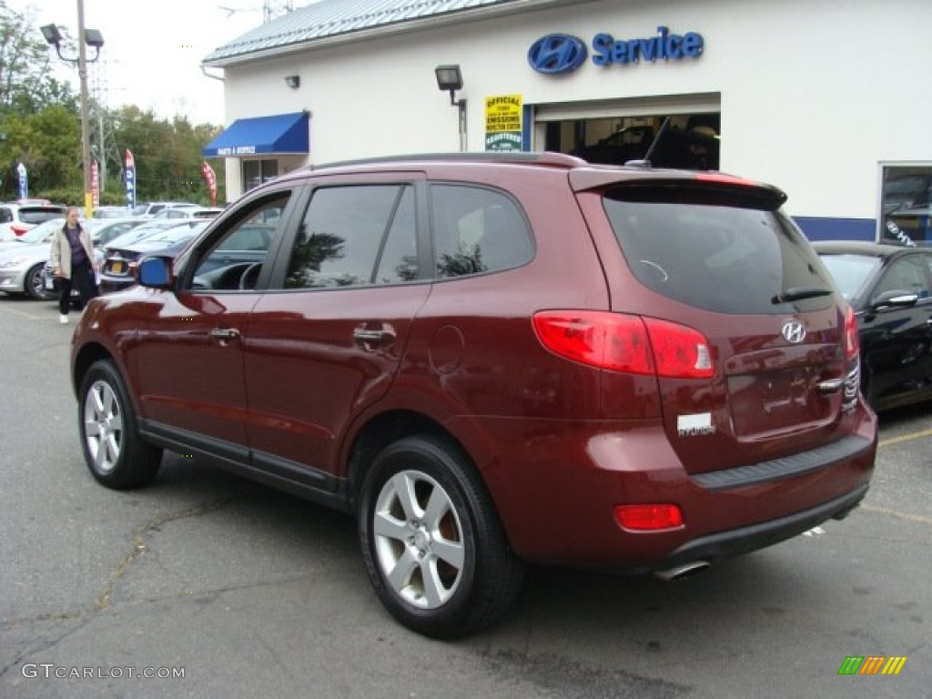 2008 Santa Fe Limited 4WD - Dark Cherry Red / Beige photo #6