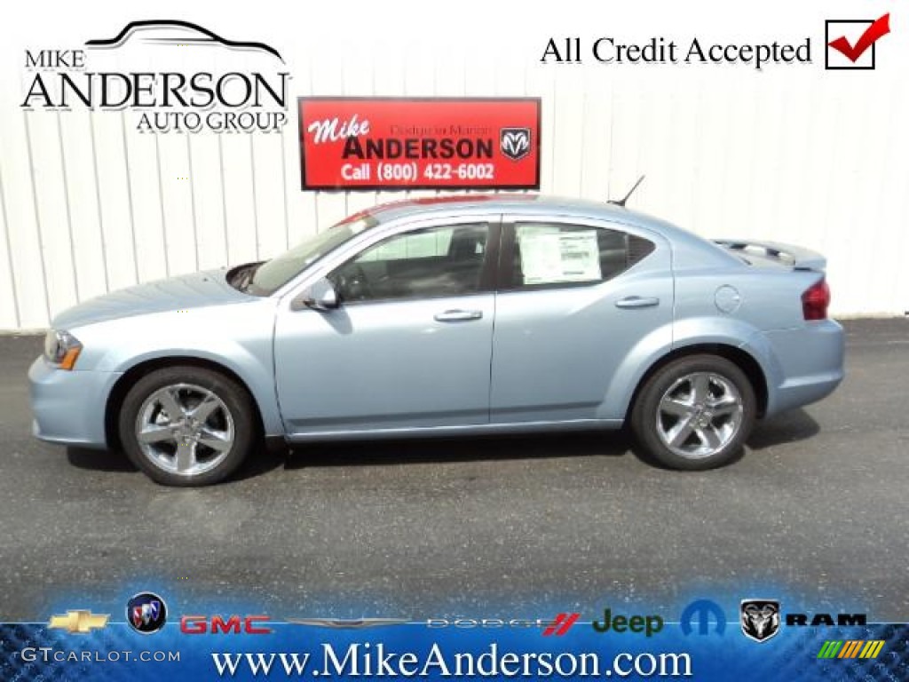 2013 Avenger SXT V6 - Crystal Blue Pearl / Black photo #1