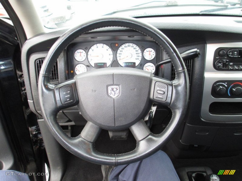 2004 Dodge Ram 1500 Laramie Quad Cab 4x4 Dark Slate Gray Steering Wheel Photo #72294325
