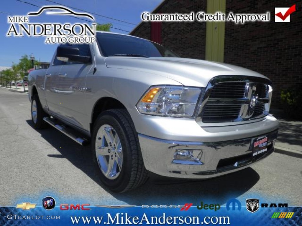 2012 Ram 1500 Big Horn Quad Cab 4x4 - Bright Silver Metallic / Dark Slate Gray/Medium Graystone photo #1