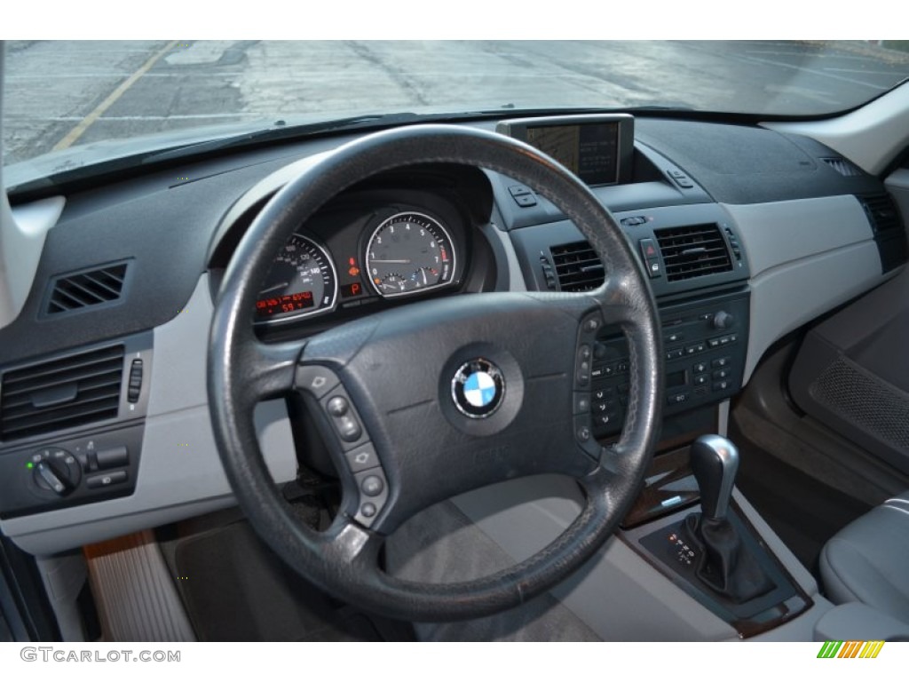 2006 BMW X3 3.0i Grey Steering Wheel Photo #72294844