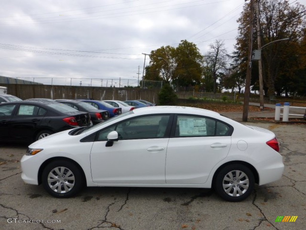 2012 Civic LX Sedan - Taffeta White / Gray photo #1