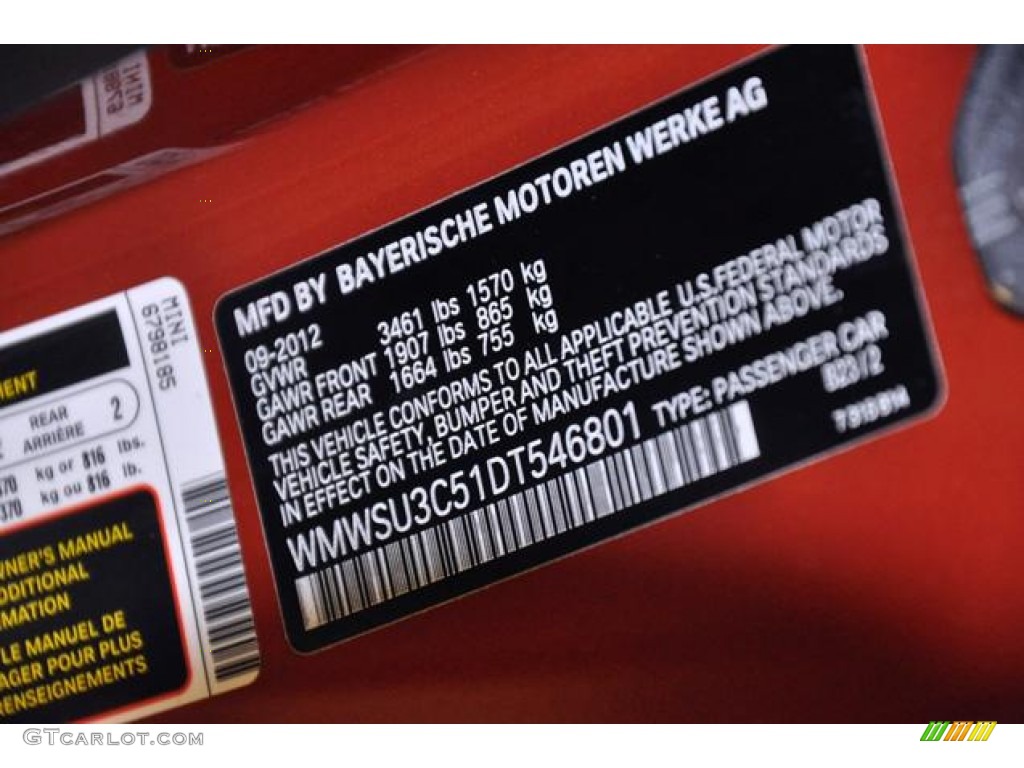 2013 Cooper Color Code B23 for Spice Orange Metallic Photo #72301935