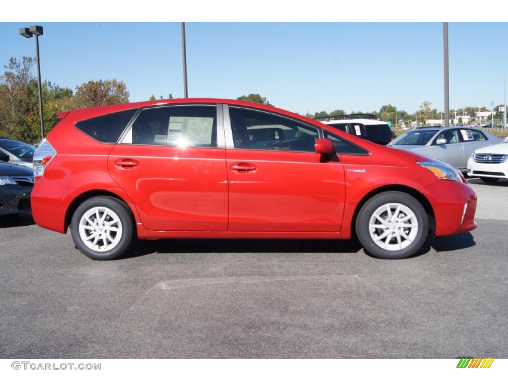 Barcelona Red Metallic 2012 Toyota Prius v Three Hybrid Exterior Photo #72302746