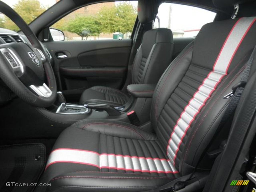 Black/Red Interior 2013 Dodge Avenger R/T Photo #72303994