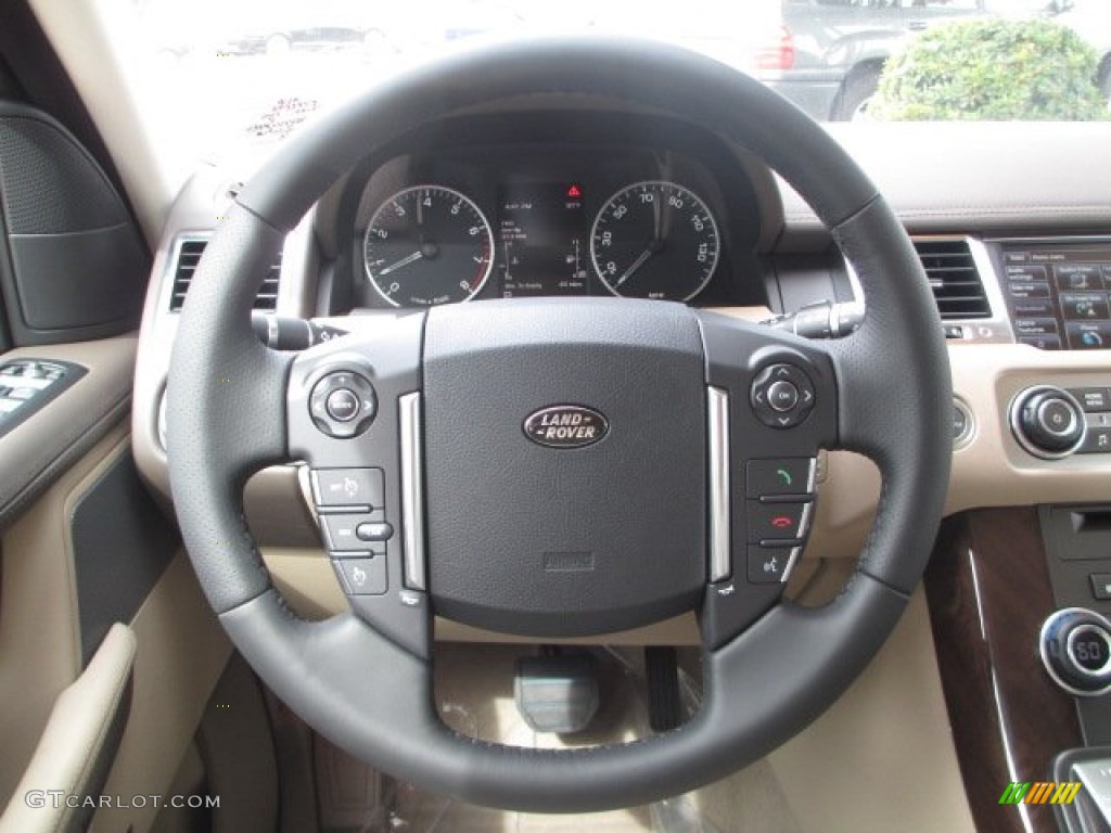 2013 Land Rover Range Rover Sport HSE Almond Steering Wheel Photo #72304806