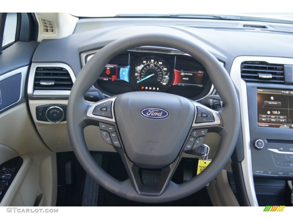 2013 Ford Fusion SE Dune Steering Wheel Photo #72305023