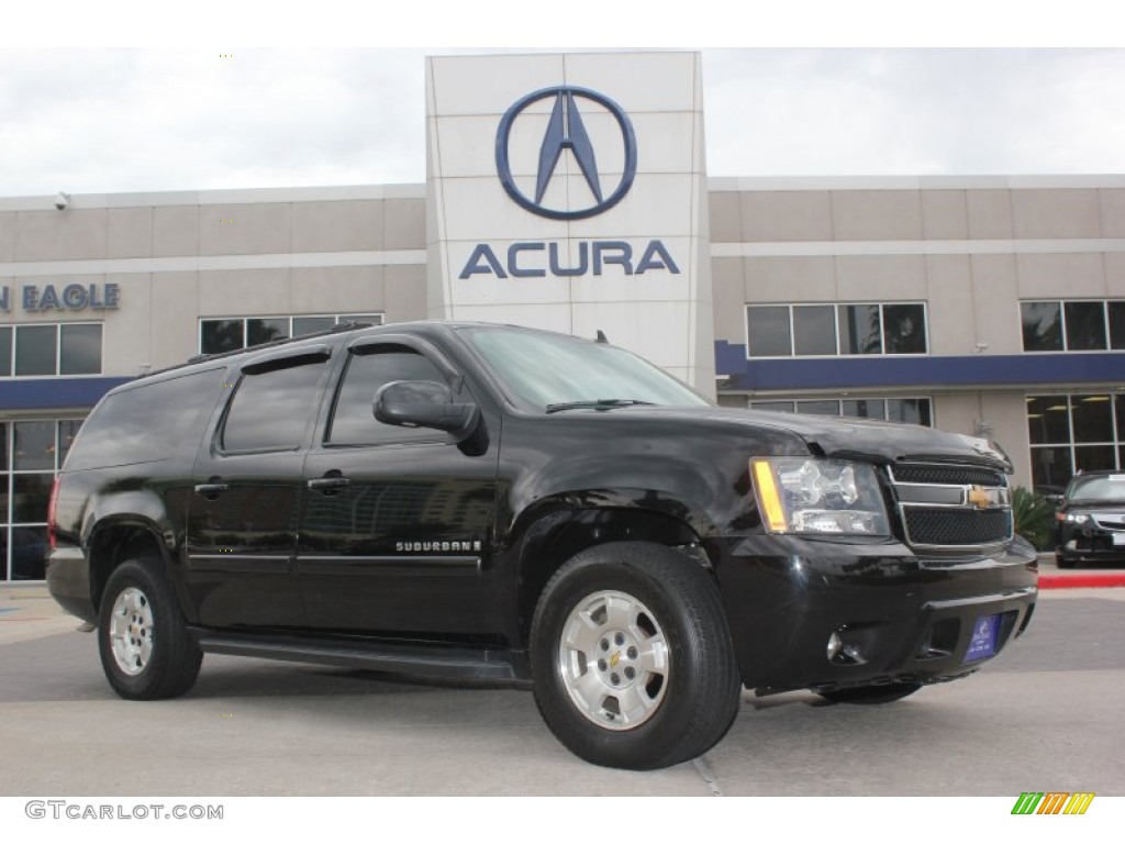2007 Suburban 1500 LT - Black / Light Cashmere/Ebony photo #1