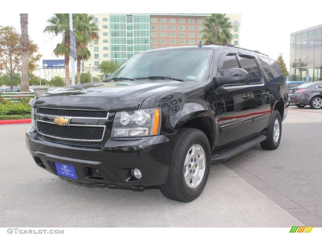 2007 Suburban 1500 LT - Black / Light Cashmere/Ebony photo #2