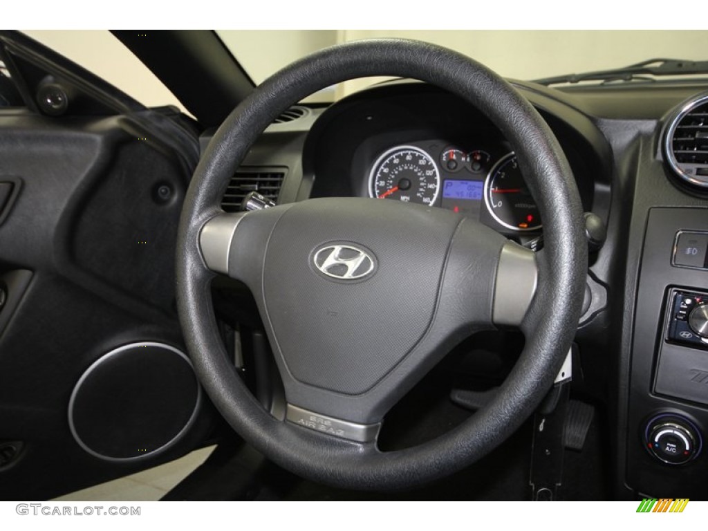 2008 Hyundai Tiburon GS GS Black Cloth Steering Wheel Photo #72309921