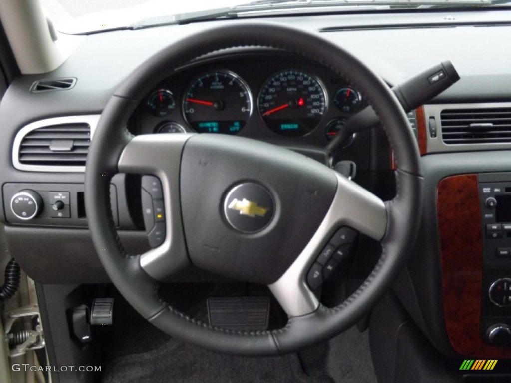 2013 Chevrolet Suburban LT Ebony Steering Wheel Photo #72309982