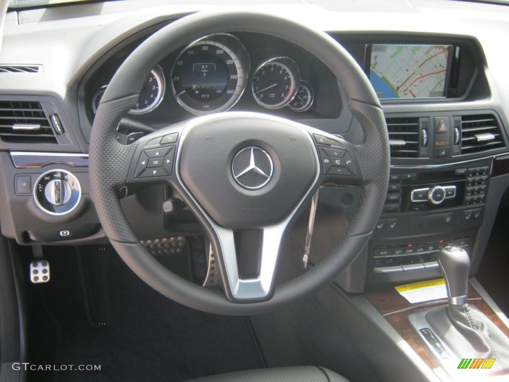 2013 Mercedes-Benz E 350 Coupe Black Steering Wheel Photo #72311476