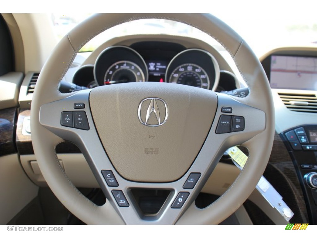 2013 Acura MDX SH-AWD Technology Parchment Steering Wheel Photo #72313162