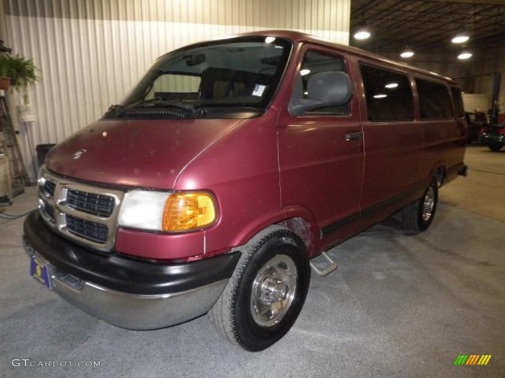 2001 Ram Van 3500 Passenger - Director Red Metallic / Dark Slate Gray photo #1