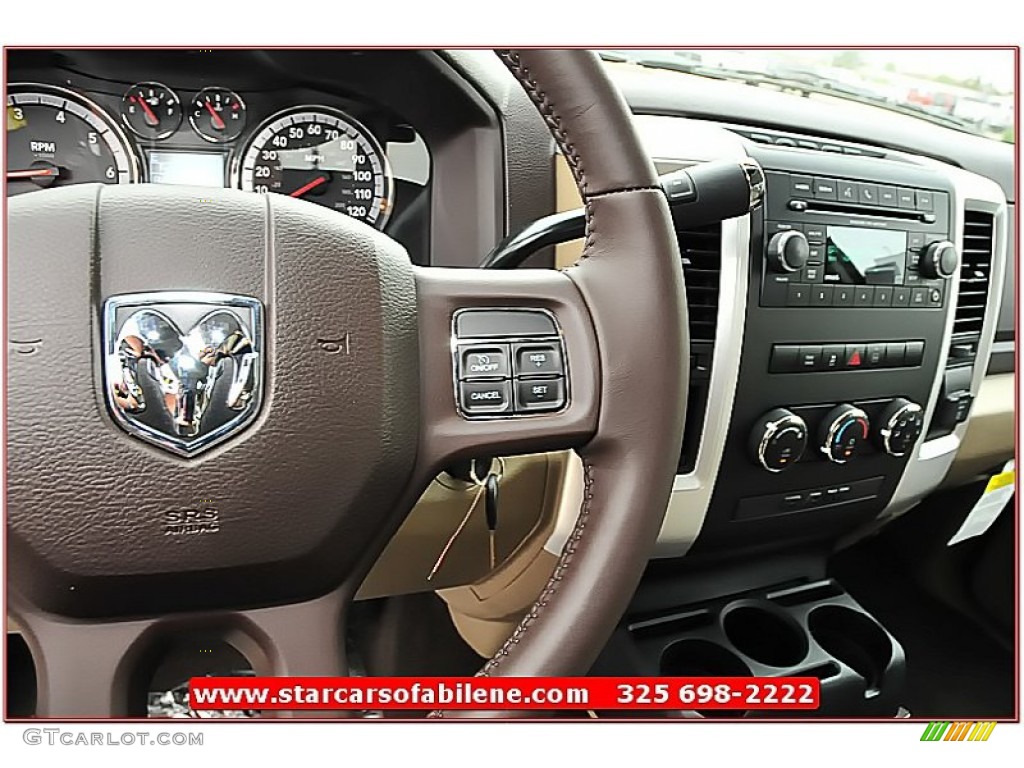 2012 Ram 1500 Lone Star Crew Cab - Black / Light Pebble Beige/Bark Brown photo #17