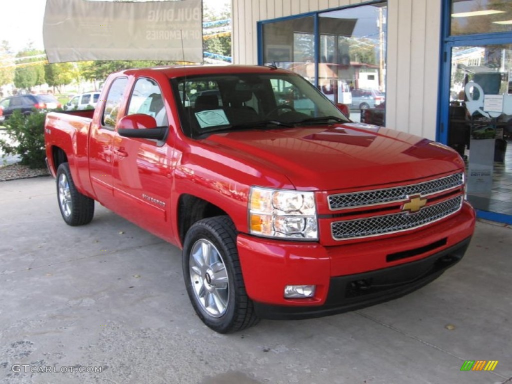 2013 Silverado 1500 LTZ Extended Cab 4x4 - Victory Red / Ebony photo #2