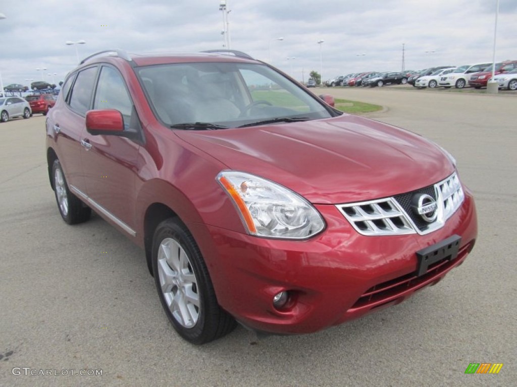 2012 Rogue SL AWD - Cayenne Red / Gray photo #5