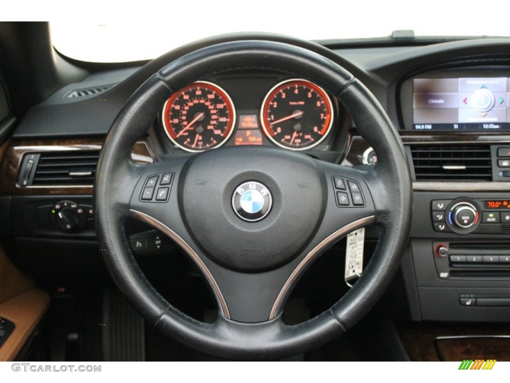 2008 BMW 3 Series 335i Convertible Saddle Brown/Black Steering Wheel Photo #72320224