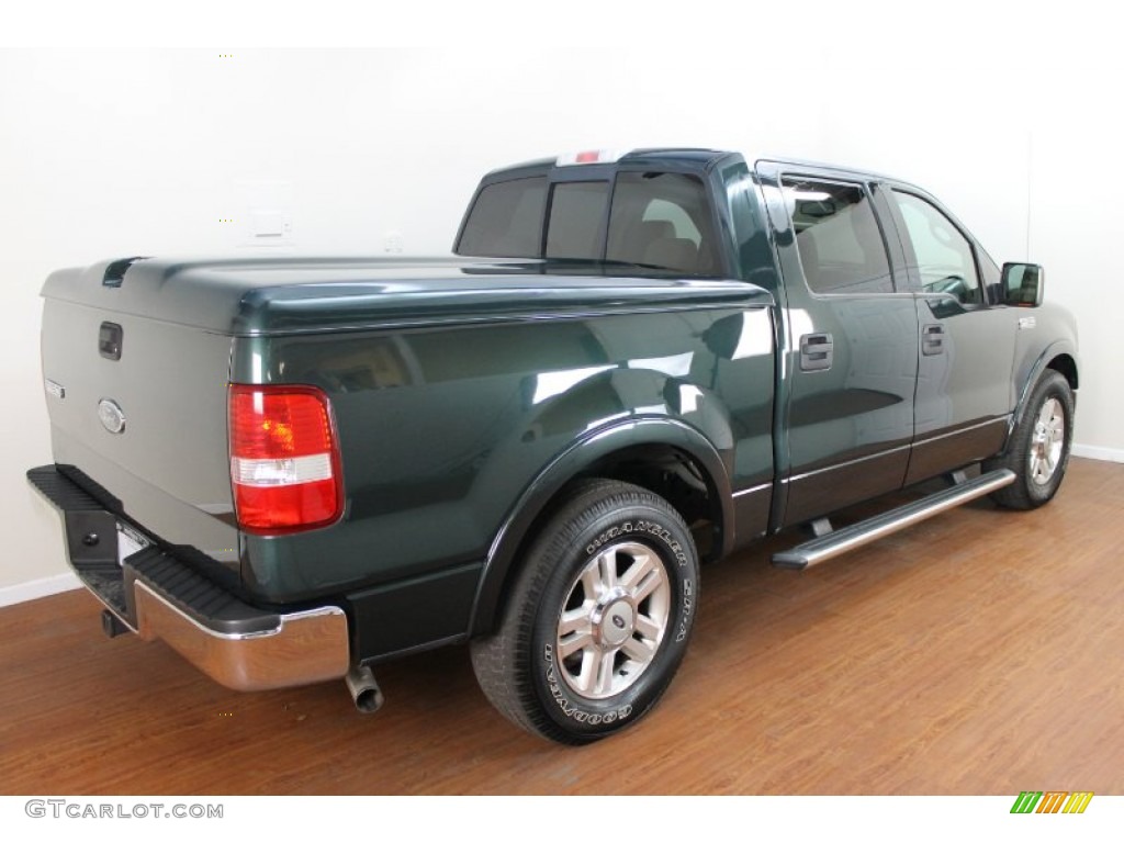 2004 F150 Lariat SuperCrew - Aspen Green Metallic / Tan photo #4