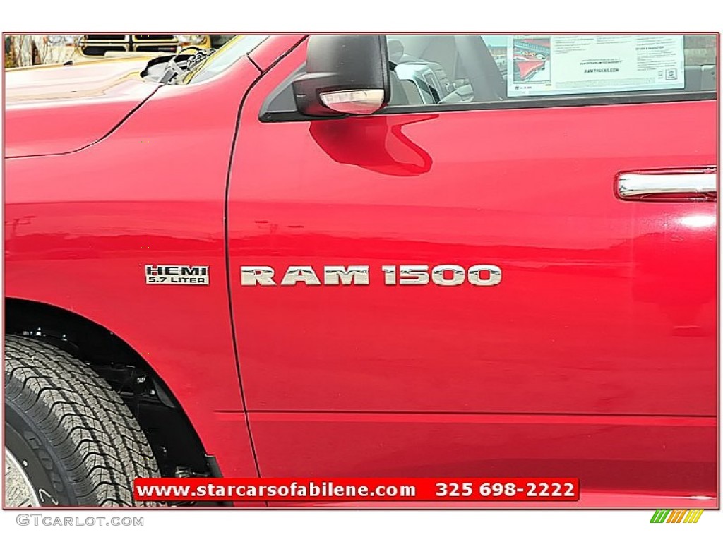 2012 Ram 1500 Lone Star Quad Cab 4x4 - Deep Cherry Red Crystal Pearl / Light Pebble Beige/Bark Brown photo #3