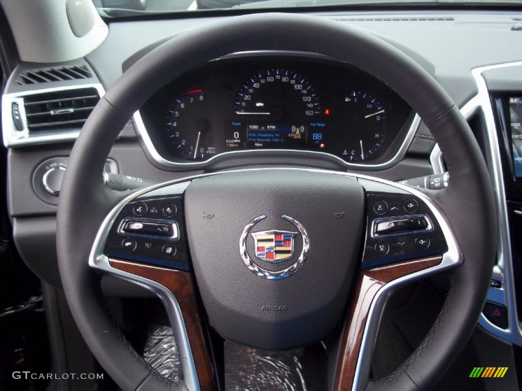 2013 Cadillac SRX Luxury AWD Ebony/Ebony Steering Wheel Photo #72327218
