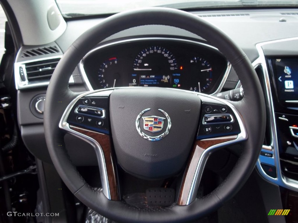 2013 Cadillac SRX Luxury AWD Ebony/Ebony Steering Wheel Photo #72328561