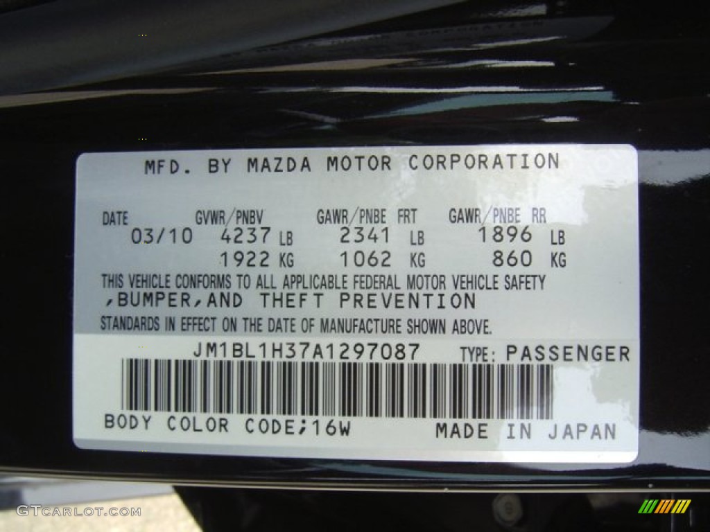 2010 Mazda MAZDA3 MAZDASPEED3 Sport 5 Door Color Code Photos