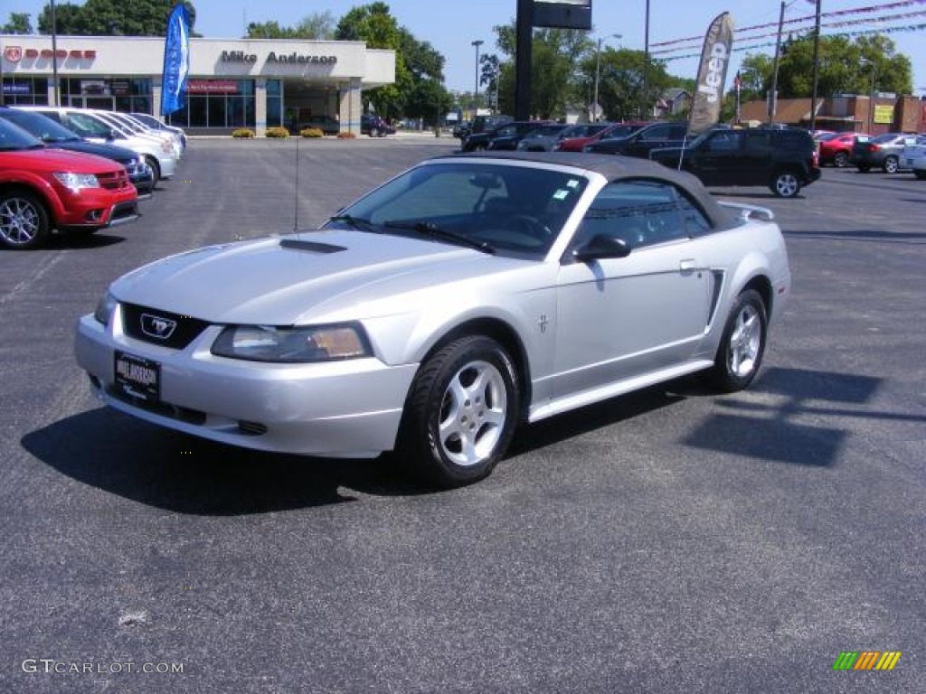 2001 Mustang V6 Convertible - Silver Metallic / Dark Charcoal photo #11