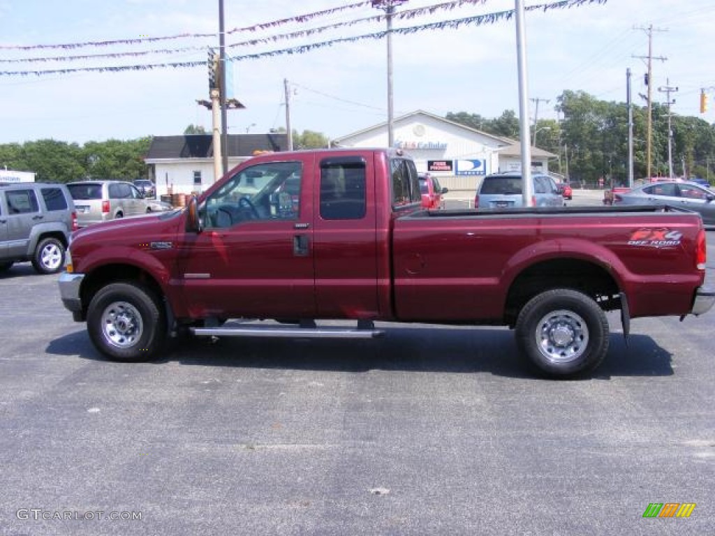 2004 F250 Super Duty XL SuperCab 4x4 - Dark Toreador Red Metallic / Medium Flint photo #10