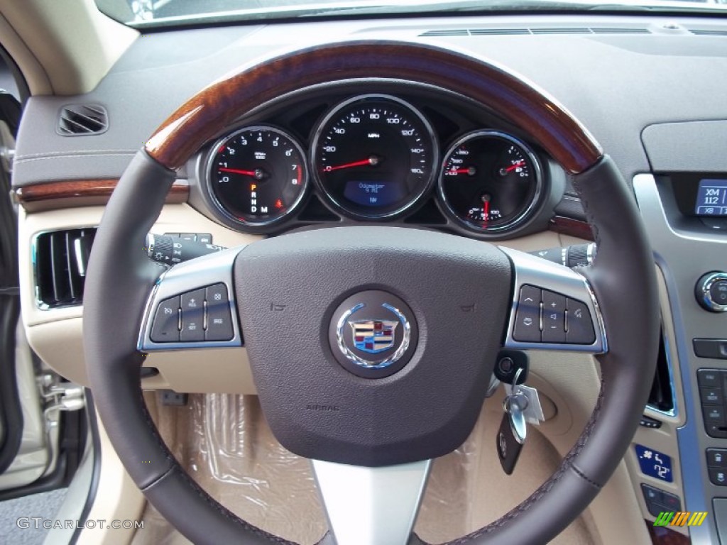 2013 Cadillac CTS 4 3.0 AWD Sedan Cashmere/Ebony Steering Wheel Photo #72330491