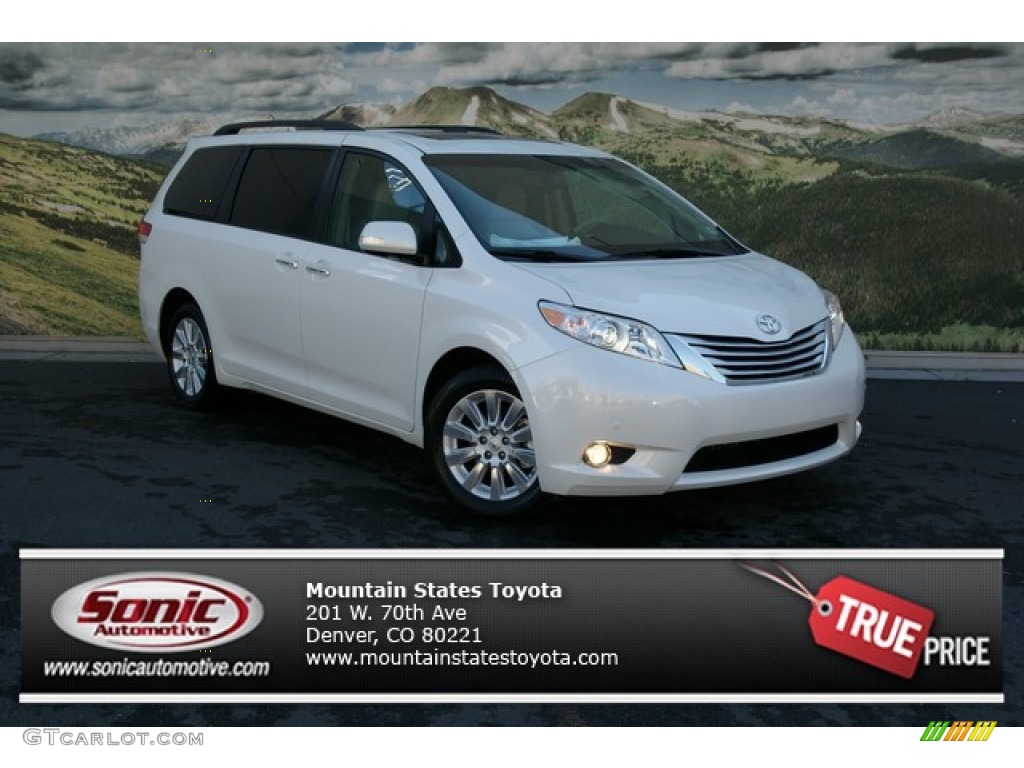 2013 Sienna Limited AWD - Blizzard White Pearl / Light Gray photo #1