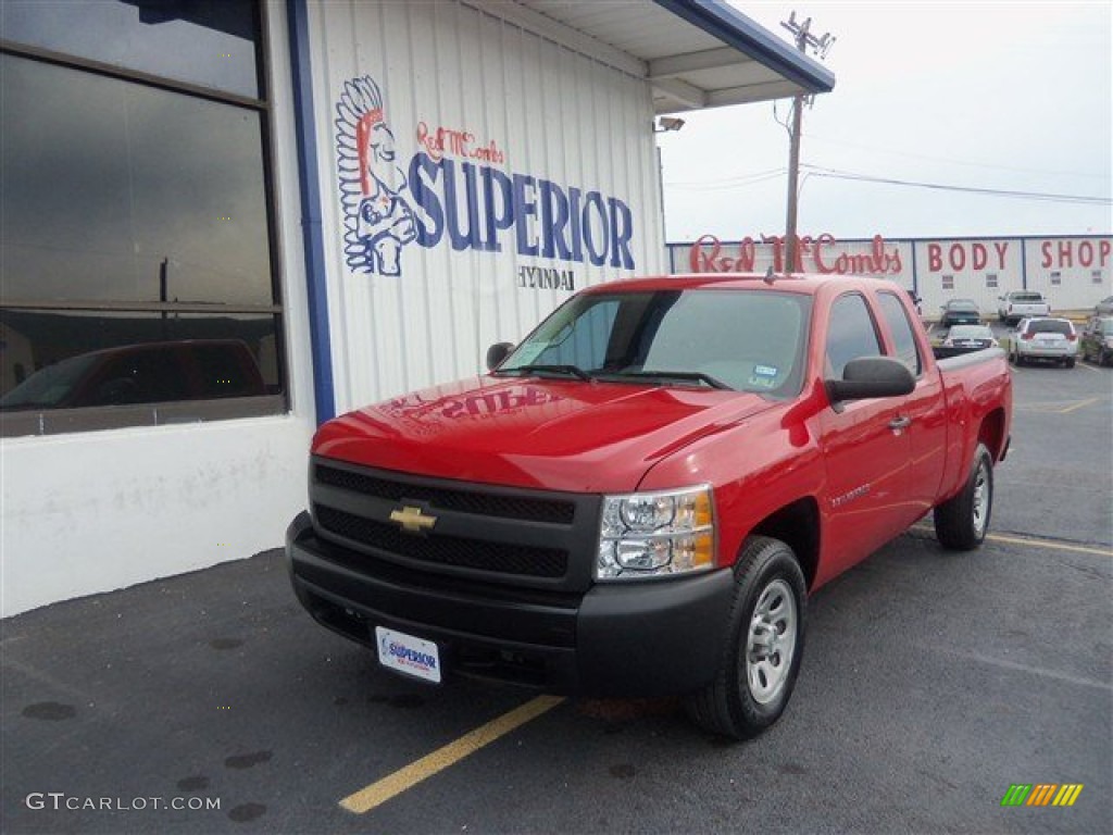 2008 Silverado 1500 Work Truck Extended Cab - Victory Red / Dark Titanium photo #1