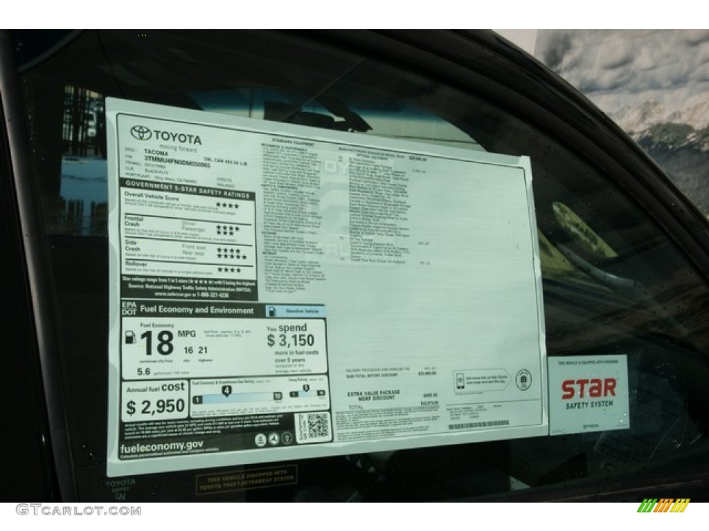 2013 Toyota Tacoma V6 TRD Sport Double Cab 4x4 Window Sticker Photo #72334431