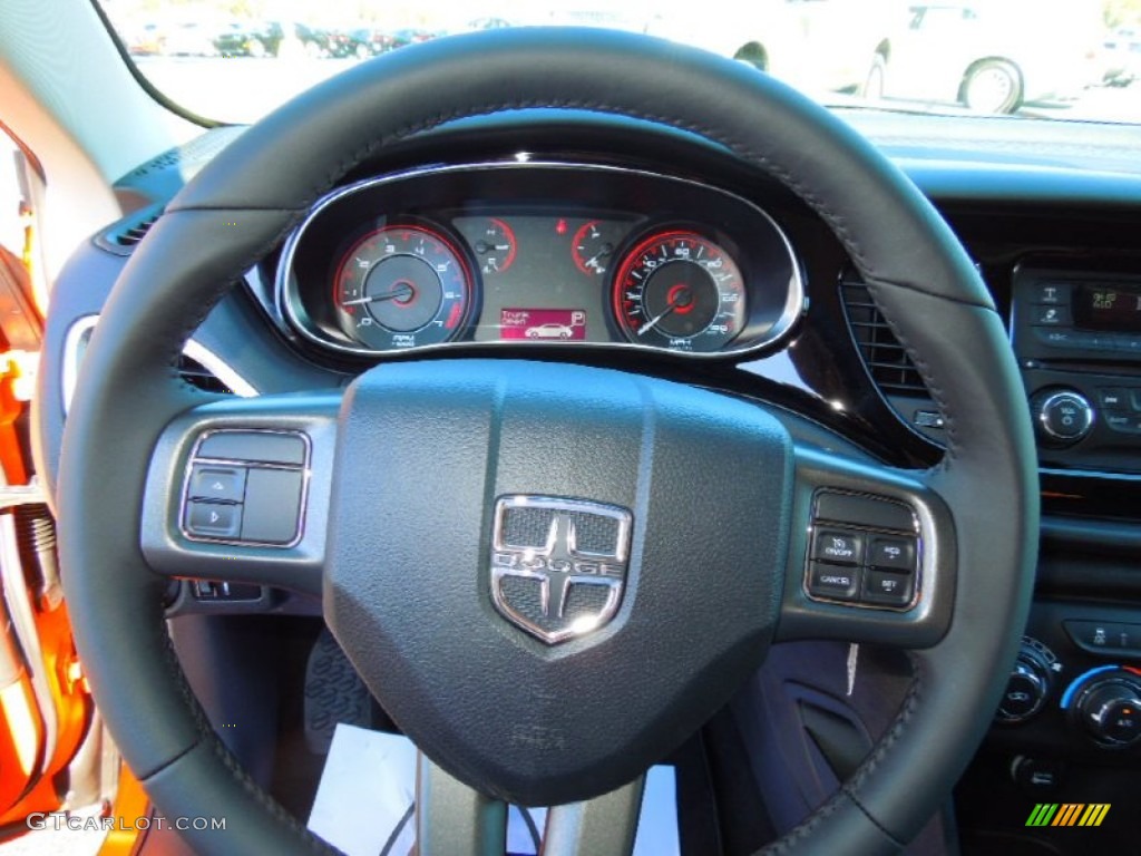 2013 Dodge Dart SXT Black Steering Wheel Photo #72334814
