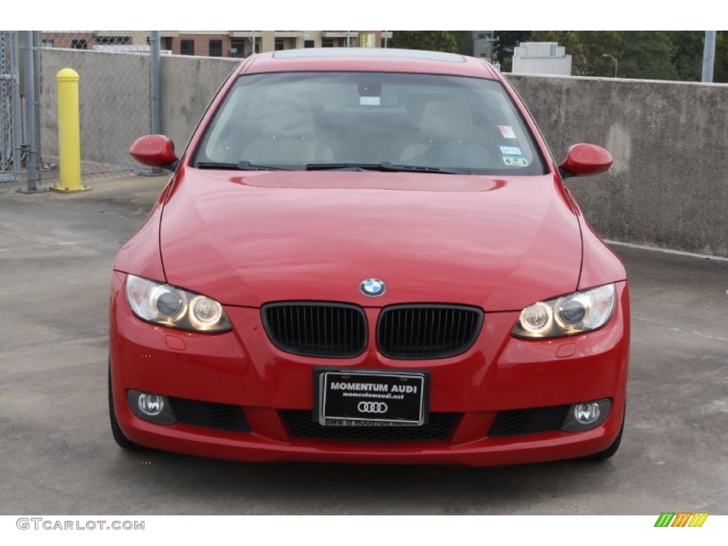 2009 3 Series 328i Coupe - Crimson Red / Cream Beige Dakota Leather photo #2