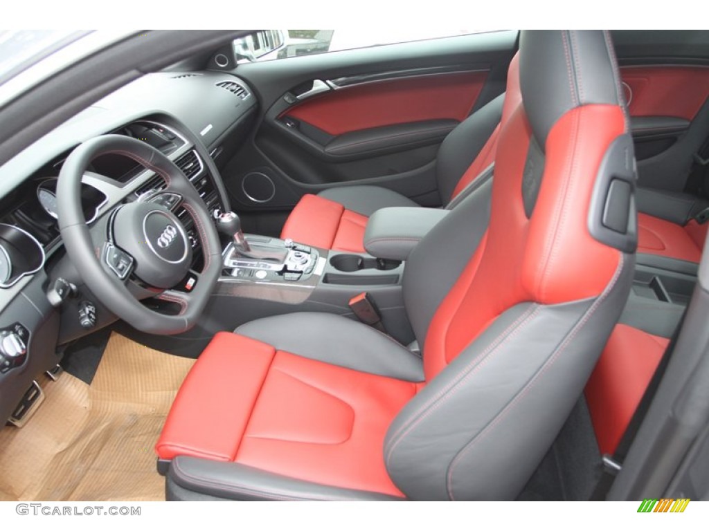 Black/Magma Red Interior 2013 Audi S5 3.0 TFSI quattro Coupe Photo #72336473