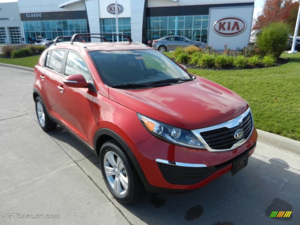 2013 Sportage LX - Signal Red / Black photo #1