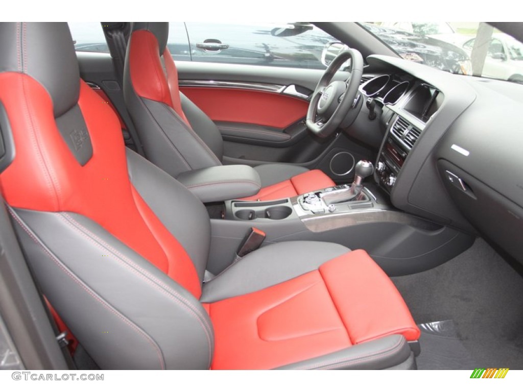 Black/Magma Red Interior 2013 Audi S5 3.0 TFSI quattro Coupe Photo #72336661