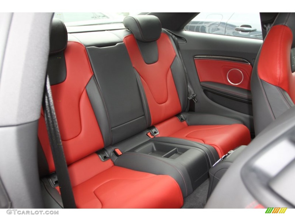 Black/Magma Red Interior 2013 Audi S5 3.0 TFSI quattro Coupe Photo #72336672