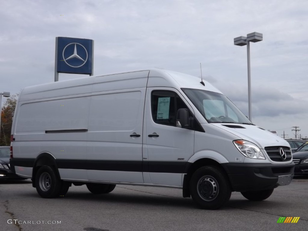 2012 Sprinter 3500 High Roof Extended Cargo Van - Arctic White / Lima Black Fabric photo #1