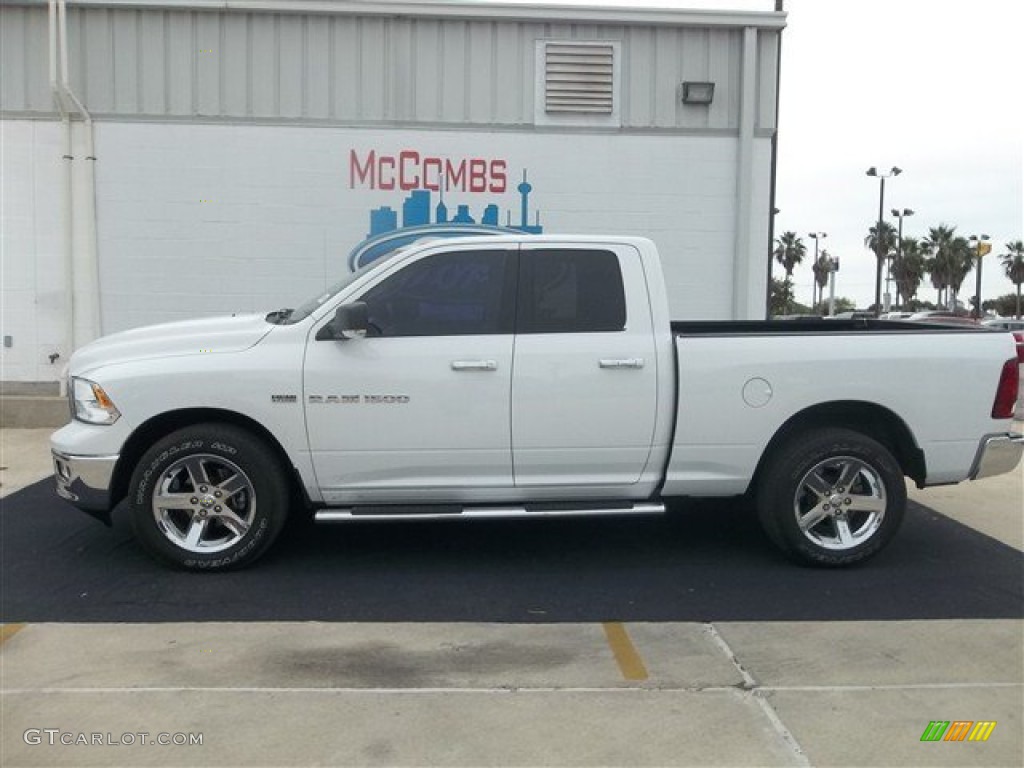 2012 Ram 1500 Lone Star Quad Cab - Bright White / Light Pebble Beige/Bark Brown photo #2