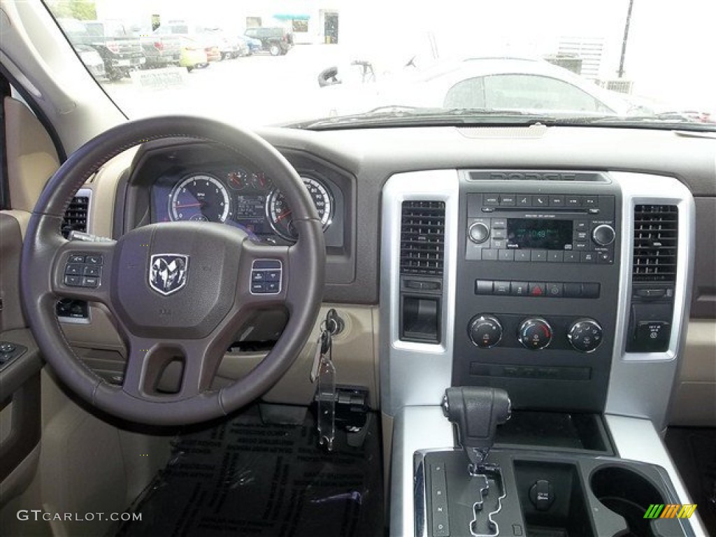 2012 Ram 1500 Lone Star Quad Cab - Bright White / Light Pebble Beige/Bark Brown photo #48