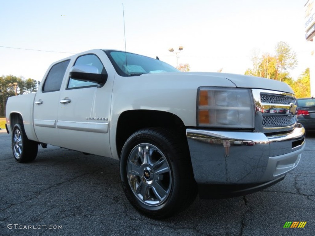 2013 Silverado 1500 LT Crew Cab - White Diamond Tricoat / Light Cashmere/Dark Cashmere photo #1