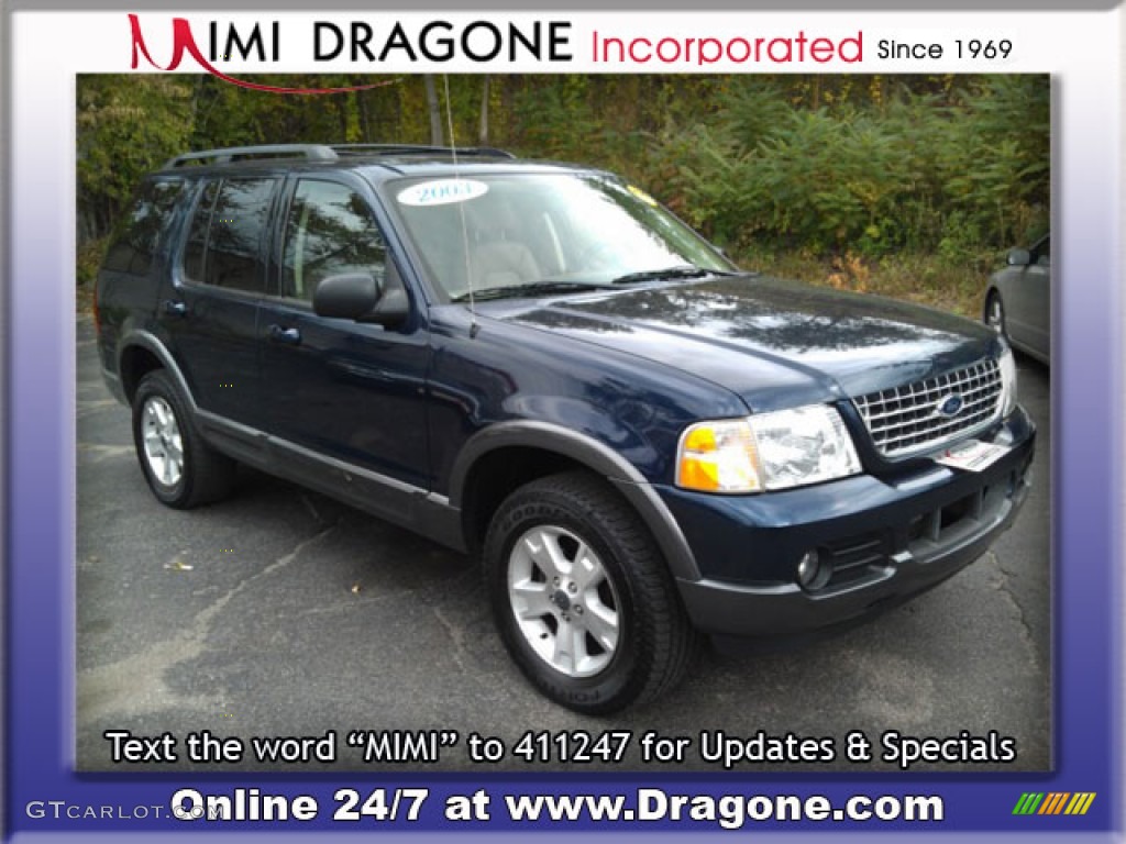 2003 Explorer XLT 4x4 - True Blue Metallic / Medium Parchment Beige photo #4