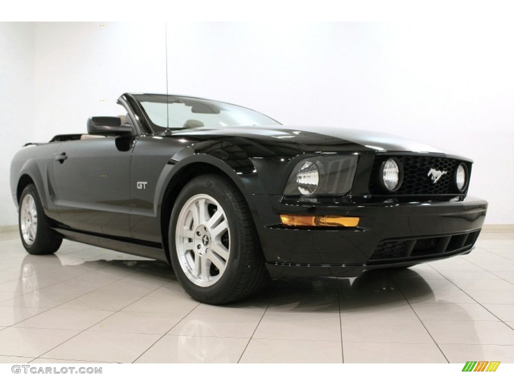 2007 Mustang GT Premium Convertible - Black / Medium Parchment photo #2